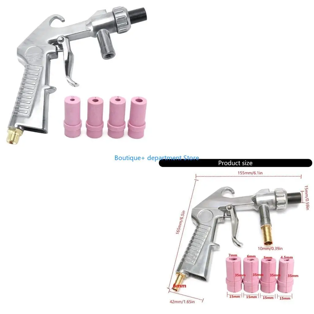 

E1PD Пескоструйные пистолеты Сжатый воздух с 4 шт. Керамическими насадками Пескоструйные пистолеты Аксессуары для пескоструйного