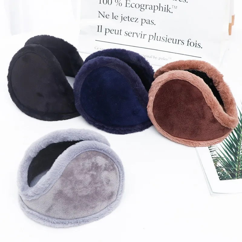 Earbags mulheres homens earmuffs masculino de pelúcia estilo de volta earflap casual manter quente velo inverno ao ar livre protetor capa de orelha