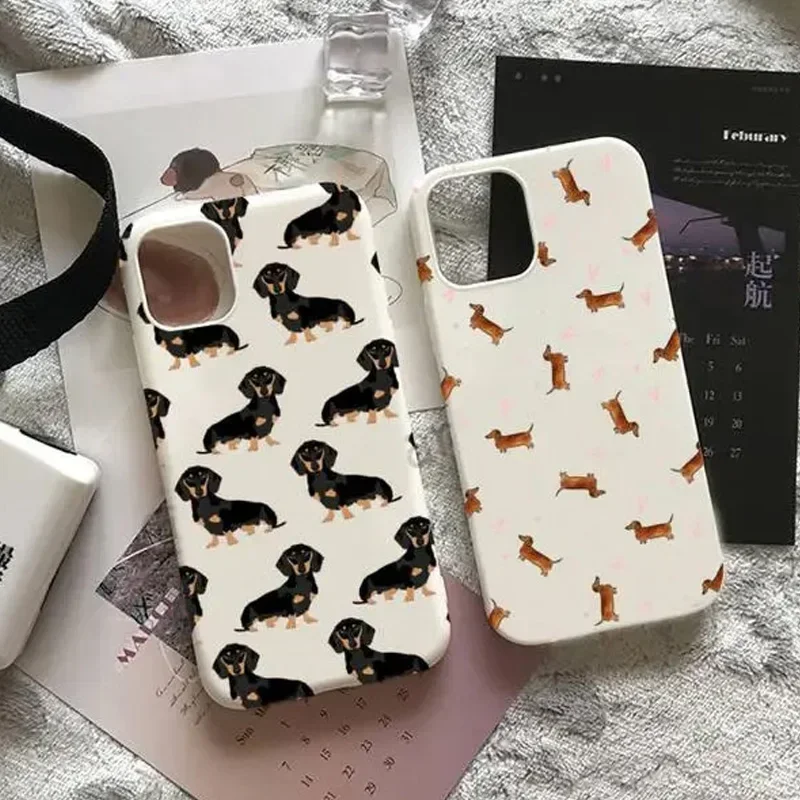 Cartoni animati Bassotto Bulldog Cassa Del Telefono per iPhone 16 15 14 13 12 11 Pro Max Mini SE 7 8 Plus Copertura Morbida Cute Dog Fundas Coque