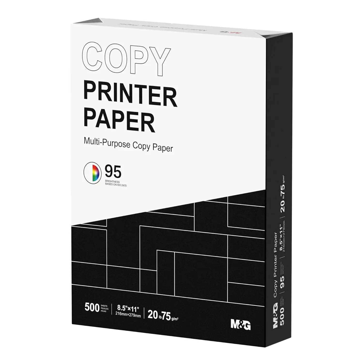 

Multipurpose Copy Printer Paper 8.5 x 11, 20lb, 1 Ream (500 Sheets), 95 Bright, White for Laser & Inkjet Printers