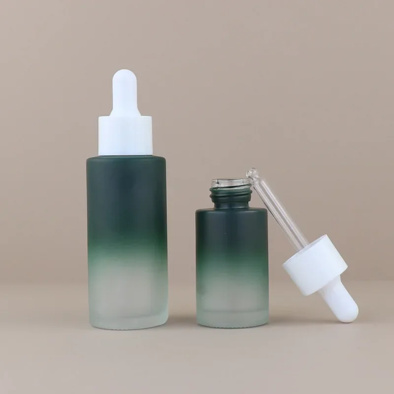 1pcs 20ml 30ml 50ml Matte Black White Glass Dropper Bottles with Glass Pipette for Cosmetic Perfume Essential Oils