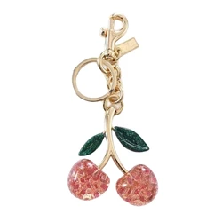 Unique and Cherry Bag Charm Decorations Elegant Resin Cherry Keychain Pendant Charm with Bright Colors for Bag Key Dropship