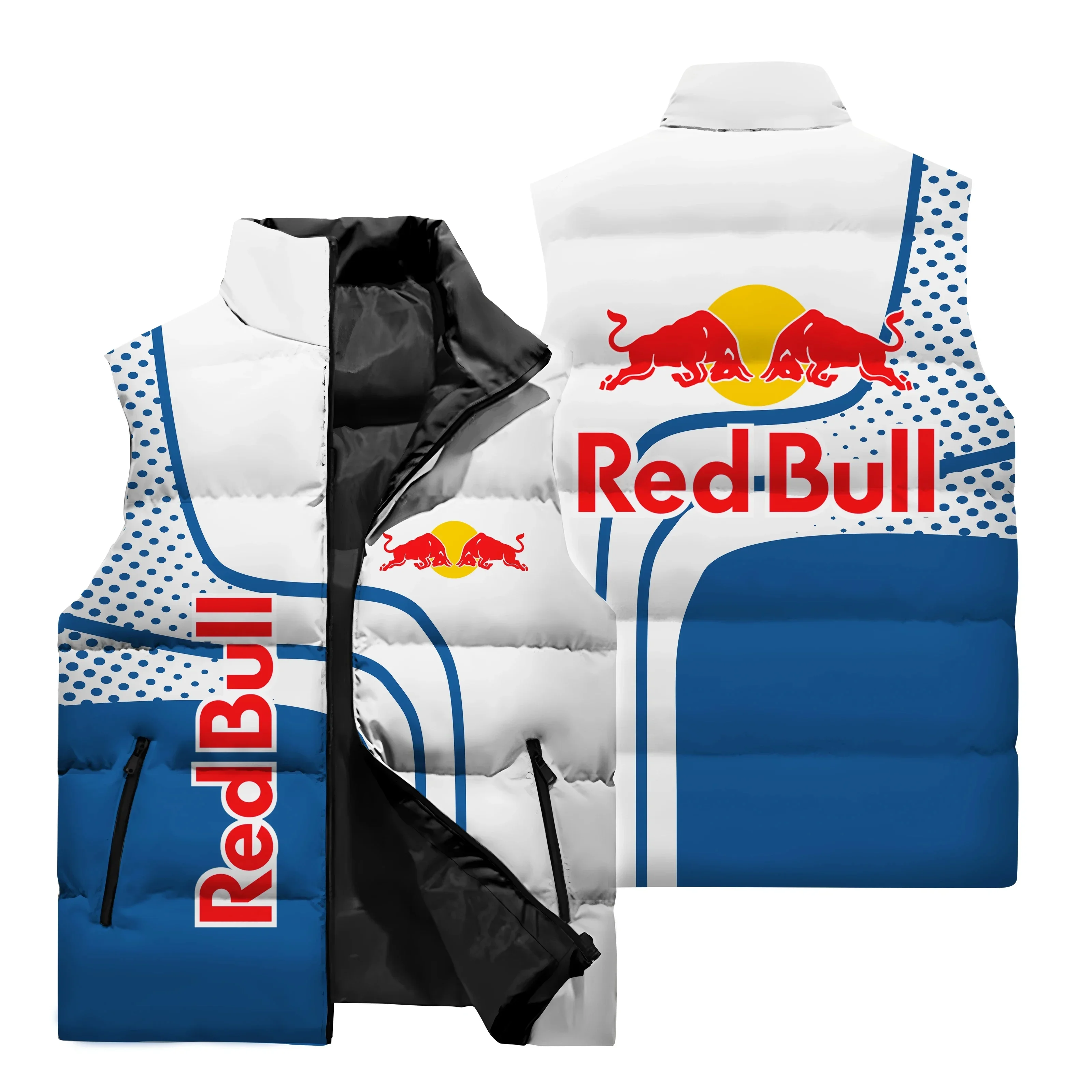 

Новинка 2025 года, жилет для верховой езды Red Bull и логотип Red Bull, куртка с 3D цифровым принтом Red Bull, куртка на молнии для езды на мотоцикле, пальто