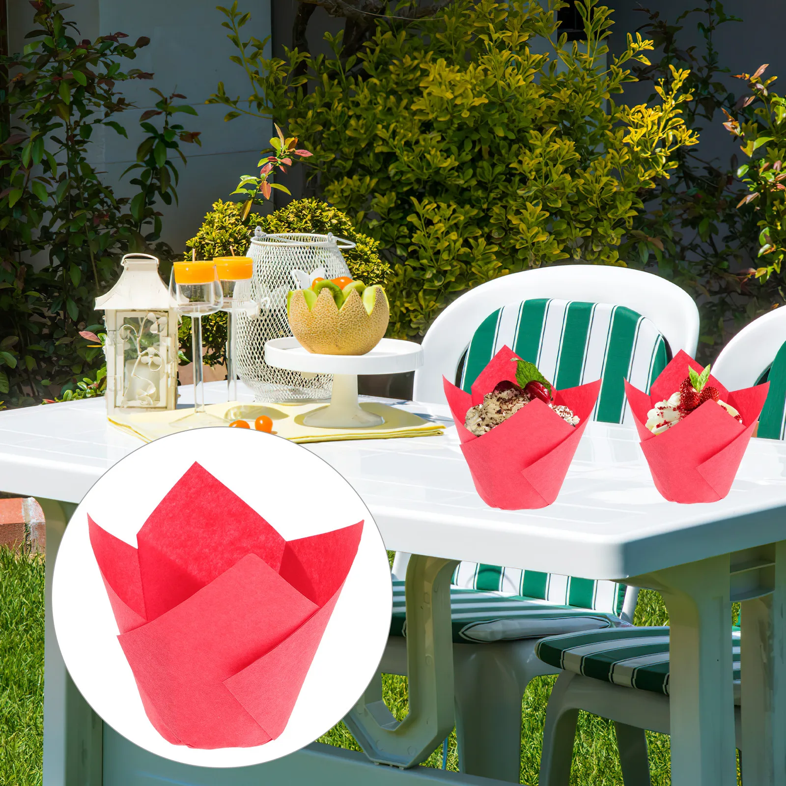 

50 Pcs Cake Tray Baking Cups Cupcake Liners Muffin Decorate Containers Cases Paper Baby Tulips