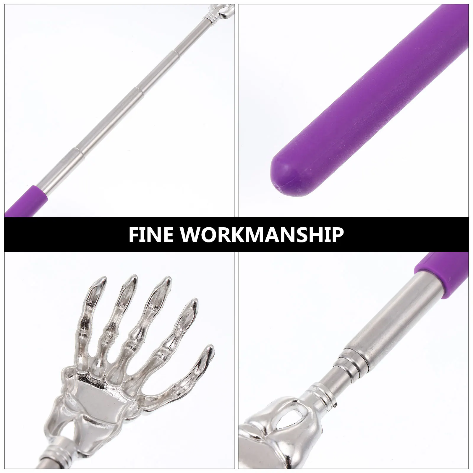 

Скребок для спины из нержавеющей стали, выдвижной ручной прочный телескопический многофункциональный массажер для спины для облегчения зуда