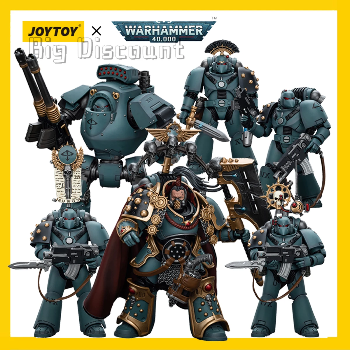 

[IN STOCK] JOY TOY Warhammer40K 1/18 Action Figure Sons of Horus MKVI Tactical Squad Dreadnought Anime Model Free Shipping