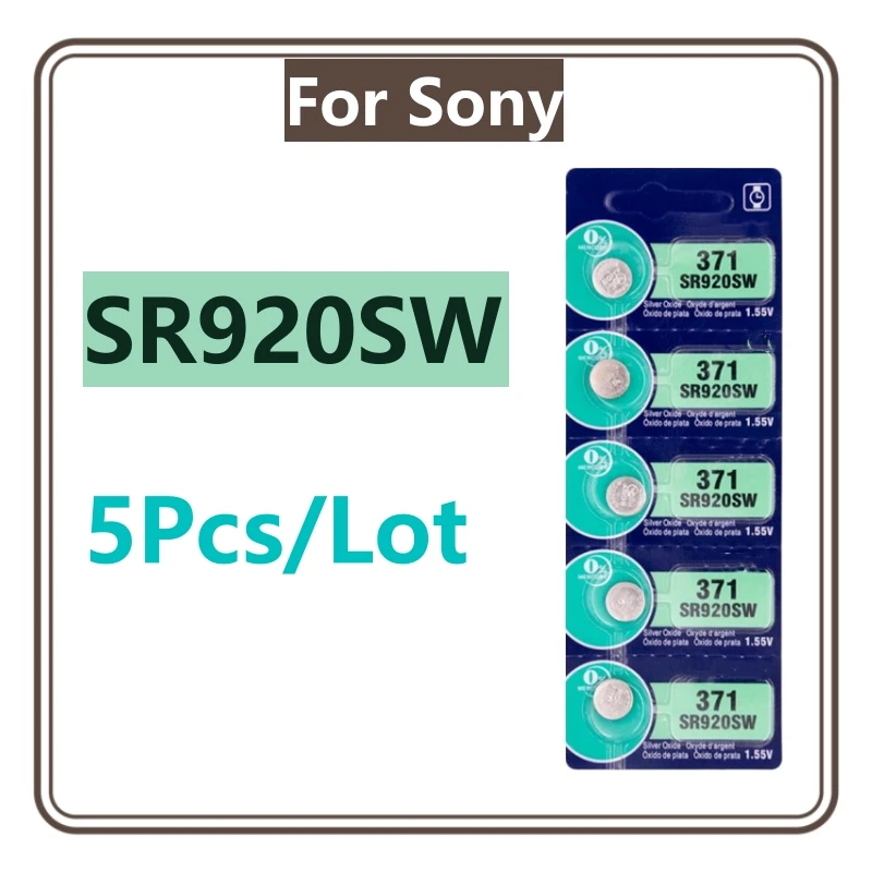 5-10pcs  For SONY AG6 371 SR920SW LR920 SR927 370 L921 LR69 SR920 Button Batteries For Watch Toys Remote Cell Coin