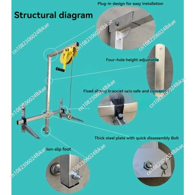 

10/15/20m Air Conditioning Lifting Tool Folding Crane Lifting Bracket Manual Winch Assembly Air Conditioner Lifting Machine