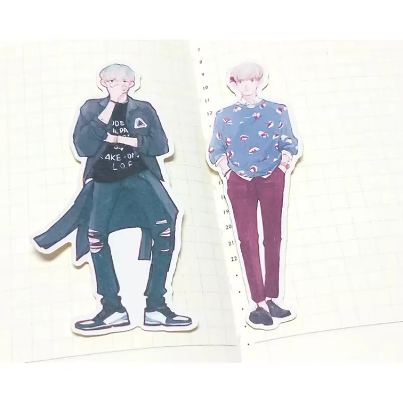13pcs Cute Self-made Cartoon Boy Man Stickers Scrapbooking Stickers/decorative /DIY Craft Photo Albums stationery  kawaii