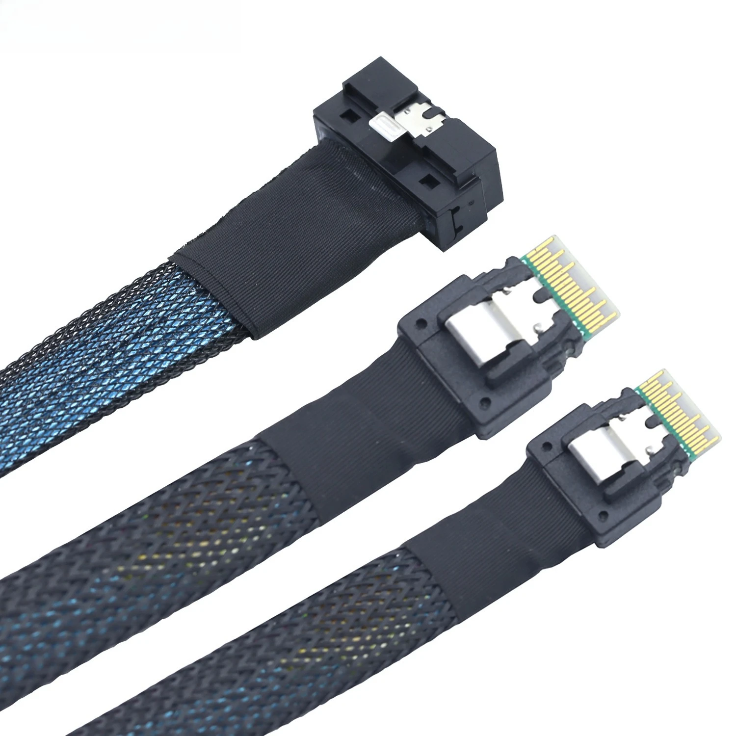 PCI-E Slim SAS LP منخفض المستوى SFF-8654 8I إلى 2 *SFF-8654 4I طول يسخر اختياري 0.5M 0.8M 1M