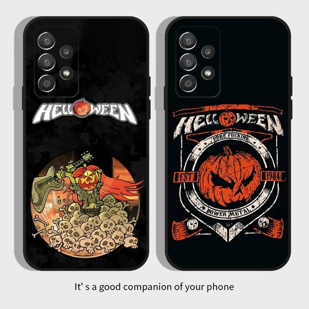 Band H-Helloween Phone Case For Samsung Galaxy A13,A21s,A22,A31,A32,A52,A53,A71,A80,A91 Soft Black Cover