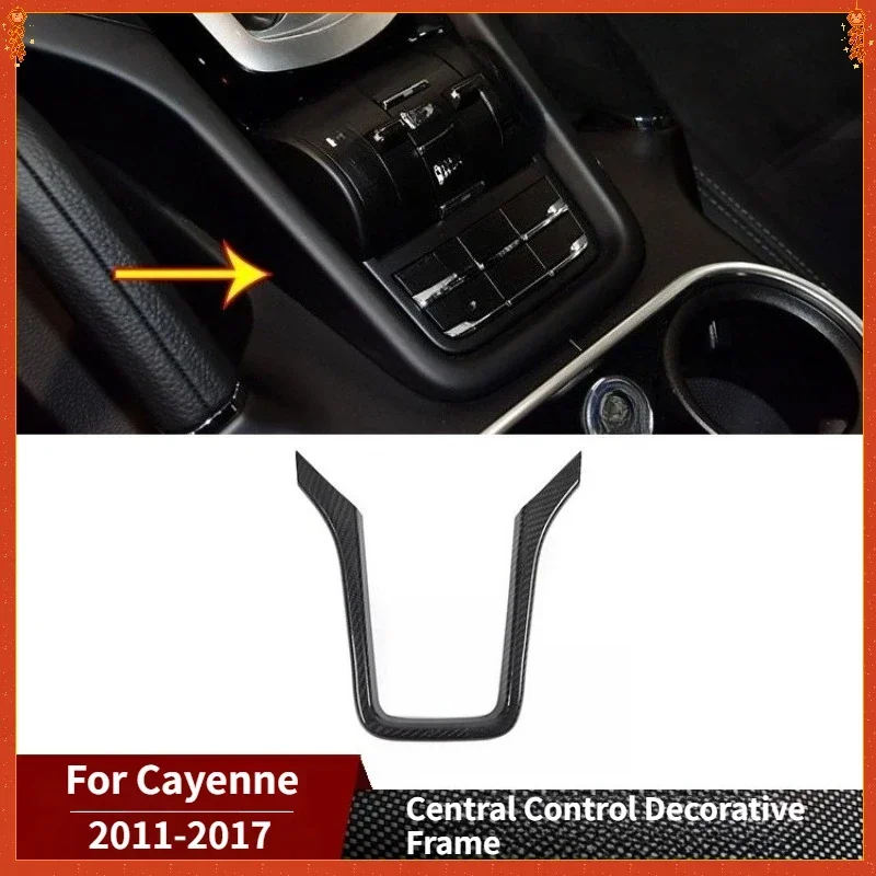 For Porsche Cayenne Real Dry Carbon Fiber 11-2017 Interior Central Control Decorative Frame Decoration Modification Accessories