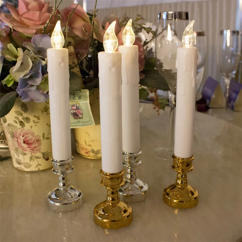 Flickering Flameless LED Candle Light With Holder Wedding Dinner Party Decor