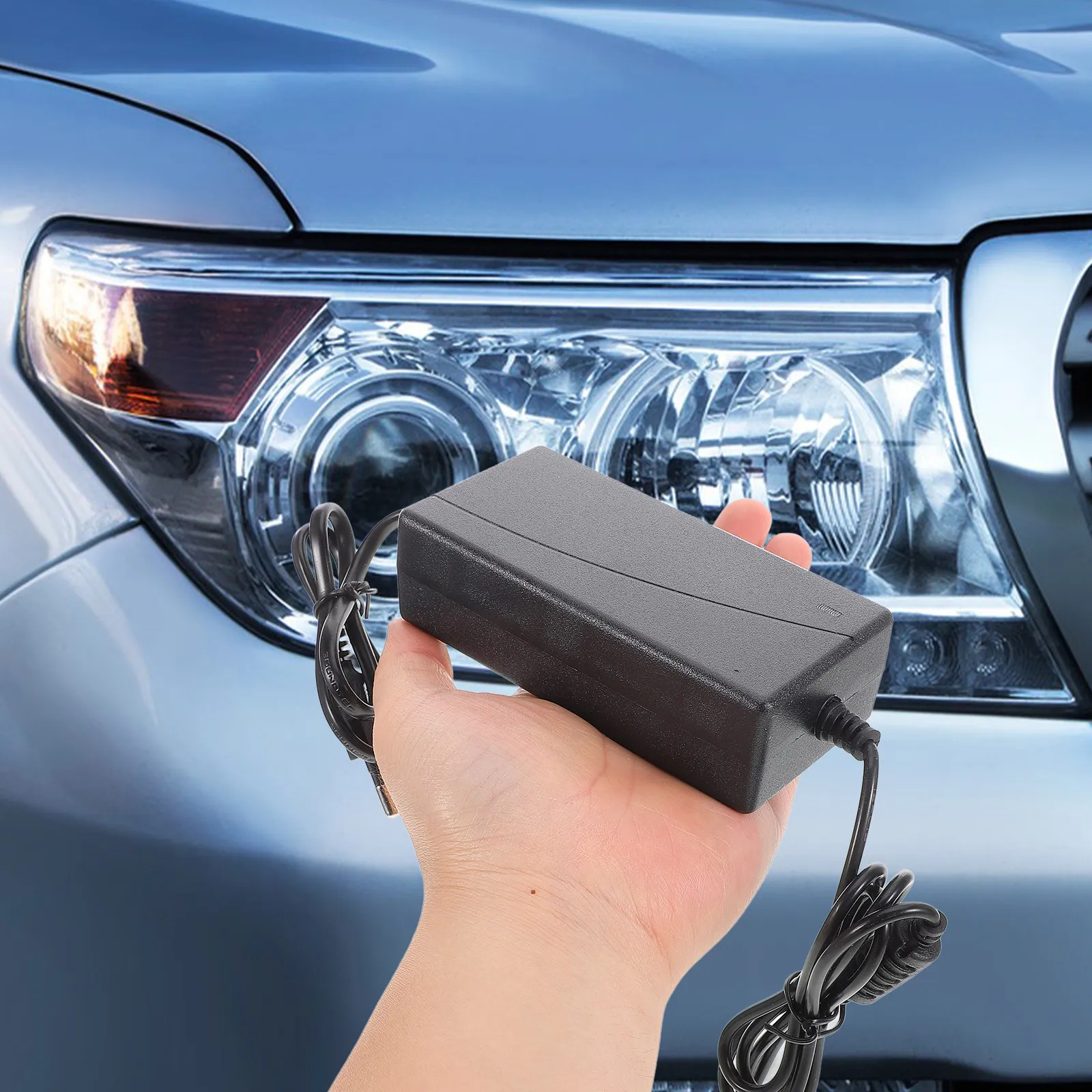 Car Headlight Restoration Power Adapter Robust Plastic Automotive Headlight Lens Repair Tool Kit Eu Plug Car Accessories