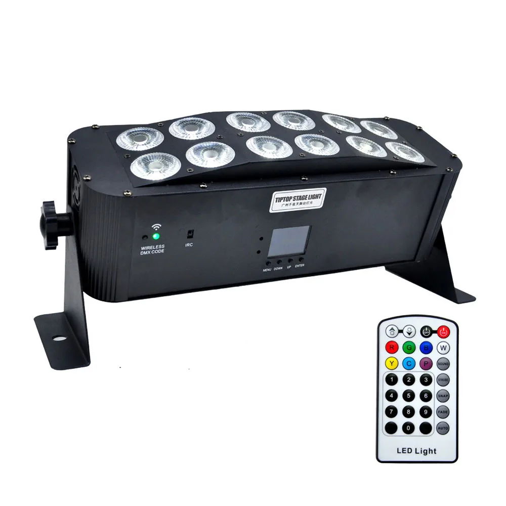 12PCSX18W RGBWAUV 6 in 1 Wireless DMX Infrared Remote Control Battery Powered Light Emitting Diode Par Can DJ Stage Lighting
