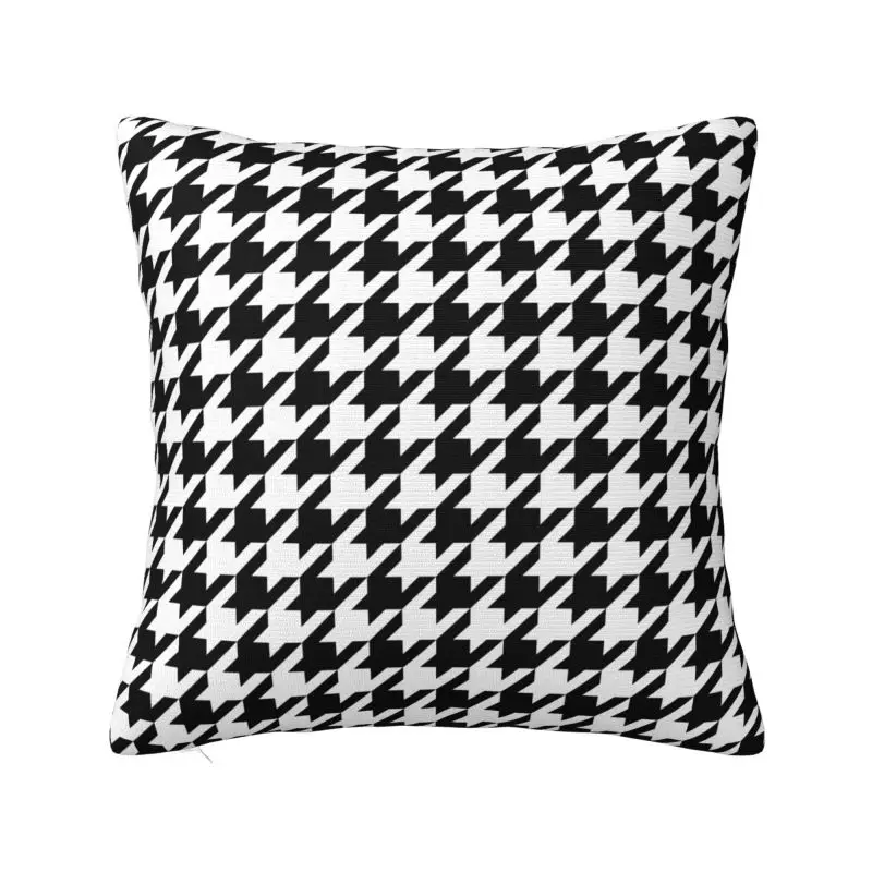 Houndstooth Pillowcase Square Pillow Case 18x18 Inches Soft Cozy Polyester Cushion Cover for Home Office Car Decoration