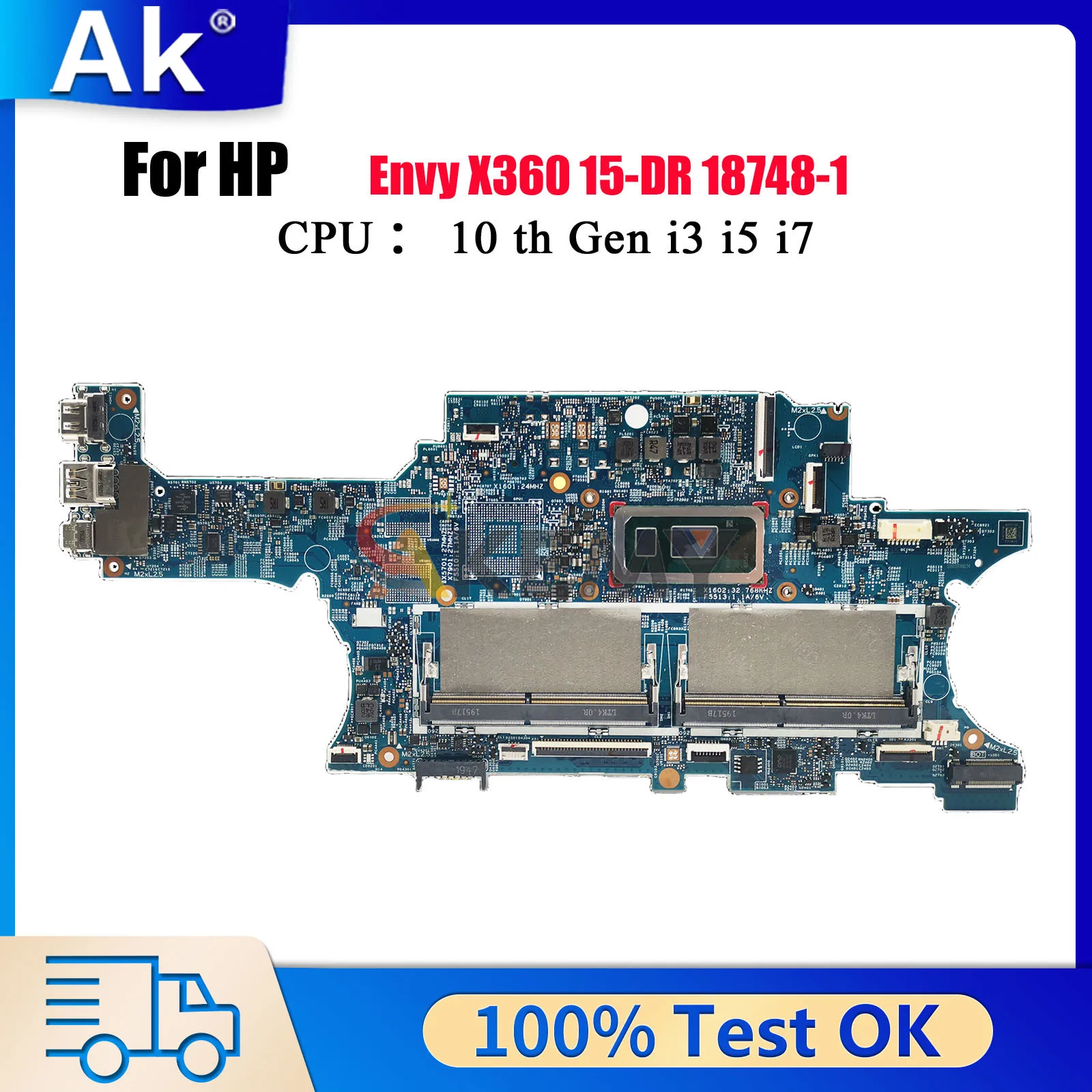 

Материнская плата для ноутбука HP Envy X360 15-DR 18748-1 L53569-601 L53568-601 с процессором i5 i7 DDR4 100% полностью протестирована