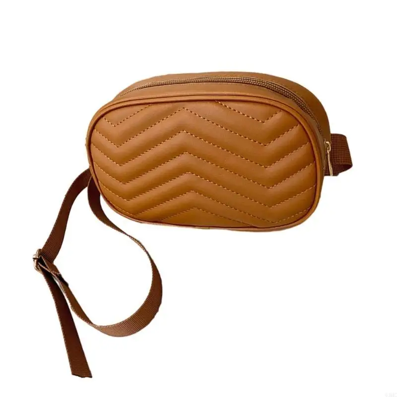 

63HC Summer Fanny Pack PU Chest Bag with Adjustable Strap Crossbody Bags Keep Your Belongings Handy