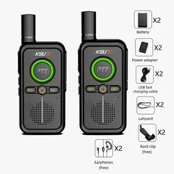 Mini Walkie Talkie recargable por USB, escáner de frecuencia ultrafino para niños, Radio bidireccional portátil incluida, 2 uds.