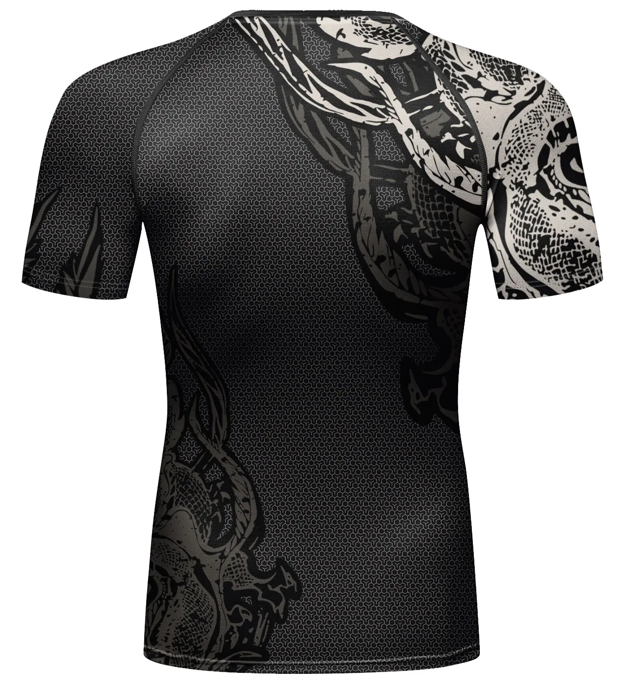 Men's Compression Shirts Short Sleeve Printing Dry Fit T Shirt Fitness Running Athletic Workout Sports Baselayer Tee (221558)