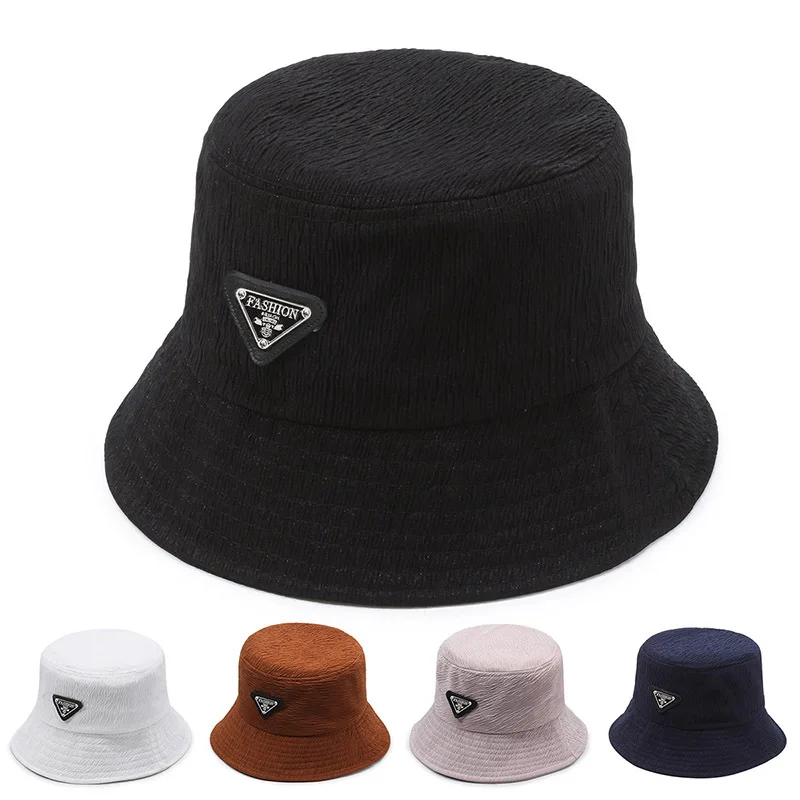 Fisherman Hat Men's And Women's New Fashion Sunblock Hat Head Circumference Adjustable Triangle Label Hat Letter Disk Hat