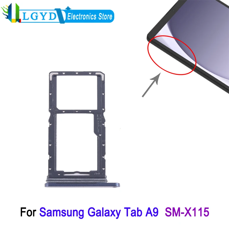 SIM + Micro SD Card Tray For Samsung Galaxy Tab A9 SM-X115 Tablet SIM SD Card Tray Replacement Part