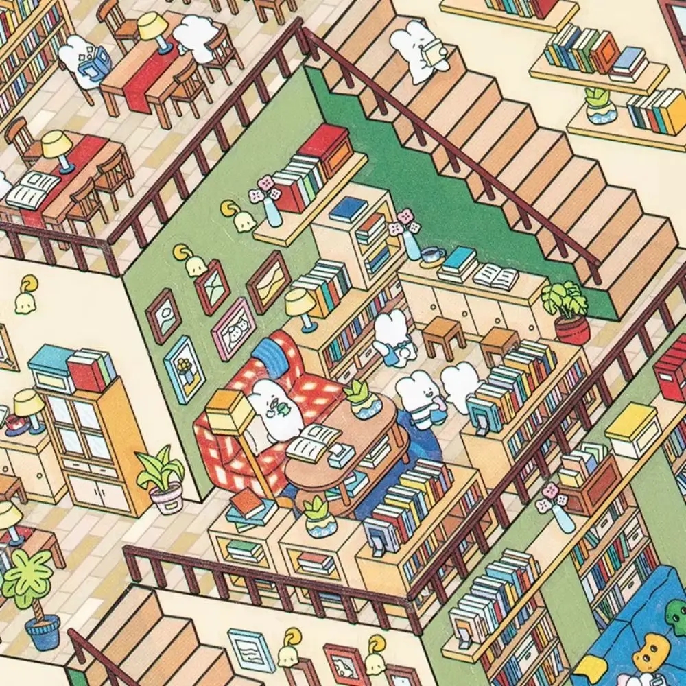 حجم كبير 3D المشهد ملصق ورقة الغابات قرية ركن بارك DIY المشهد ملصق القهوة مخبز مقاوم للماء #3