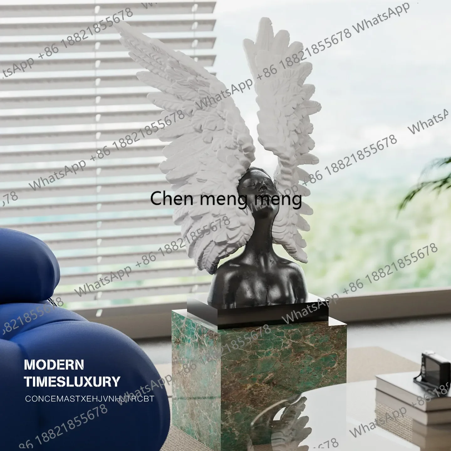 K182Abstract Angel Wings Character Sculpture Decoration Ornament Living Room Creative Decoration