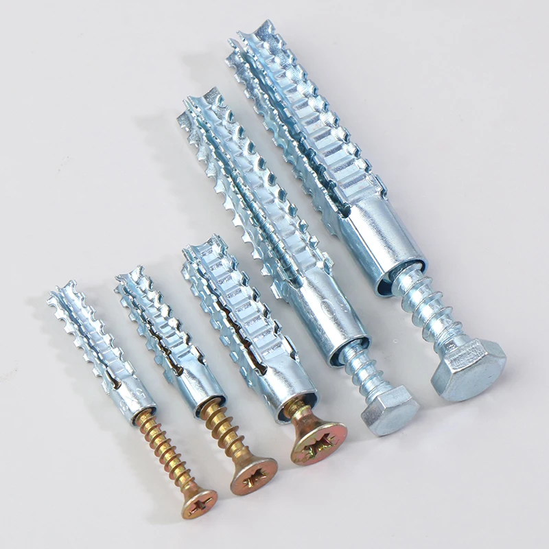 Металлическая зубчатая расширительная трубка, саморезы, заглушка для сверления труб, анкеры для бетонной стены, крепежные детали, наборы болтов