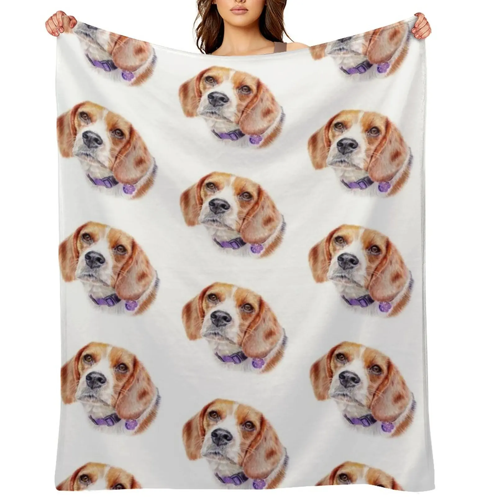 

Mia the Beagle Throw Blanket Retros anime warm for winter Soft Big Blankets