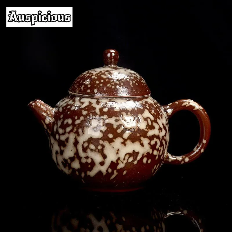 230ml Handmade Wood-fired Porcelain Teapot Aesthetic Kiln Transformation Pot Tea Maker Kettle Puer Tea Ceremony Collection Gifts