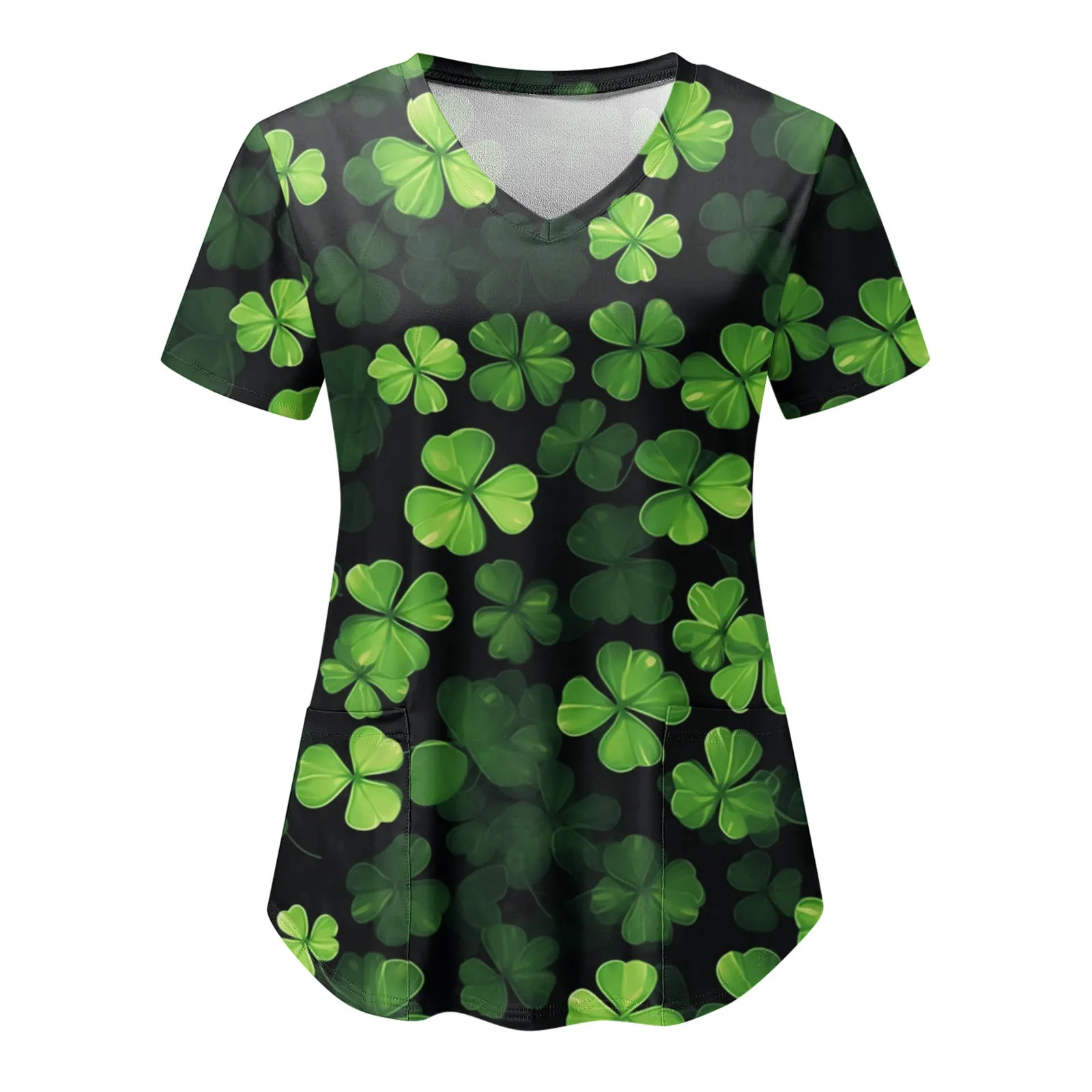 St Pat's-Uniforme de soins de santé pour femmes, vêtements de travail pour infirmières de clinique, t-shirt d'hôpital, chemisier à manches courtes, soignant, médical