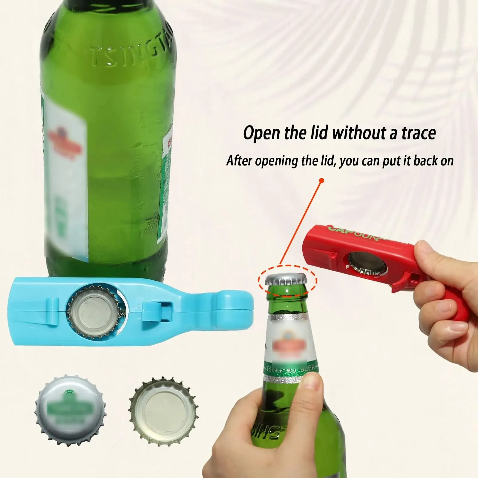 Cap Gun Bottle Opener 2 In 1 Easy To Use Launcher Shooter Tool Simple Operation For Safe And Fun Cap Firing That Launches The Ca