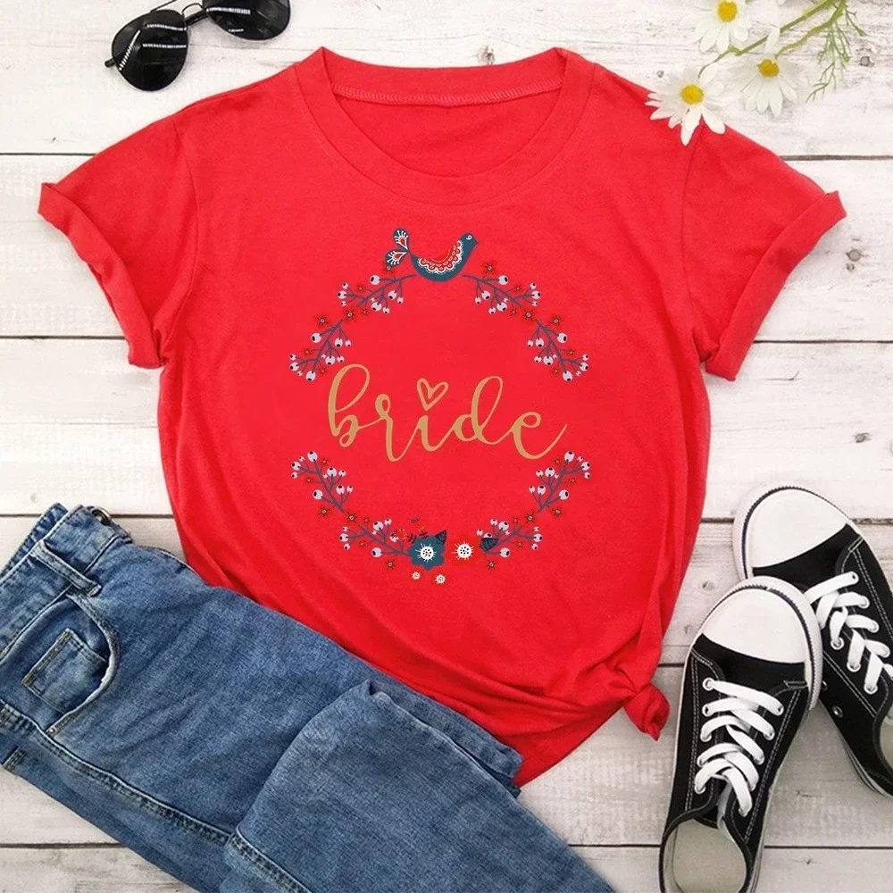 

New Tshirt Graphic Tee Women T-shirt Female Tee Shirt Bride Team Fashion Summer Tops T Shirt Women Tshirt