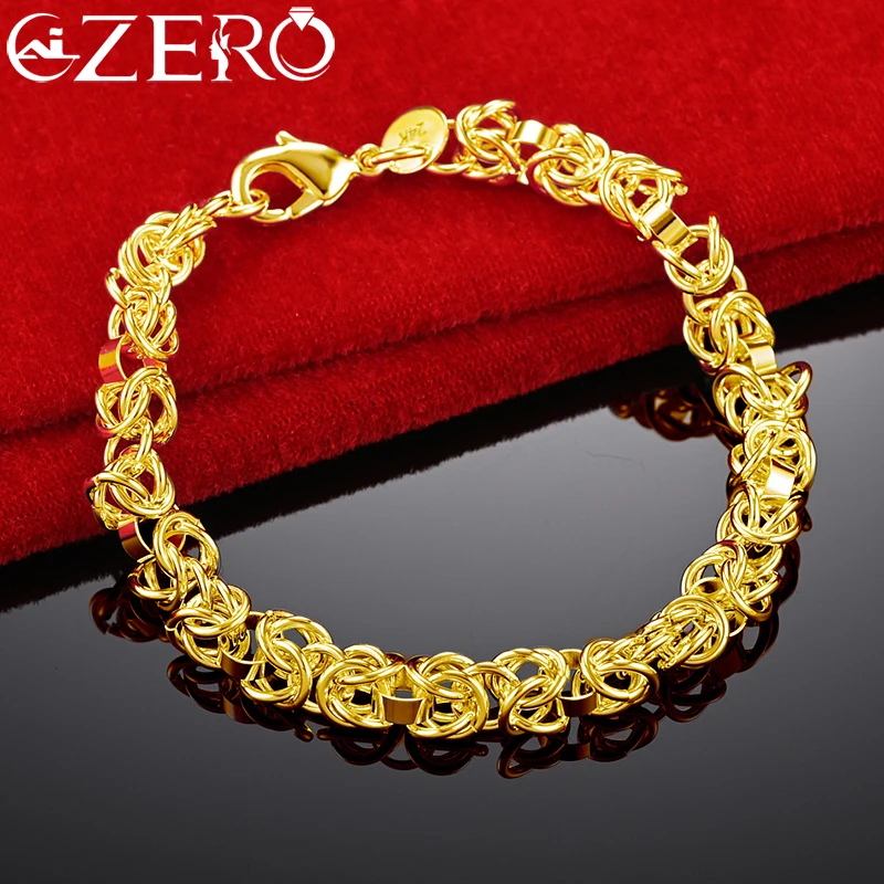 ALIZERO 18K Gold Faucet Chain Bracelet For Woman Man Fashion Luxury Charms Wedding Engagement Party Jewelry