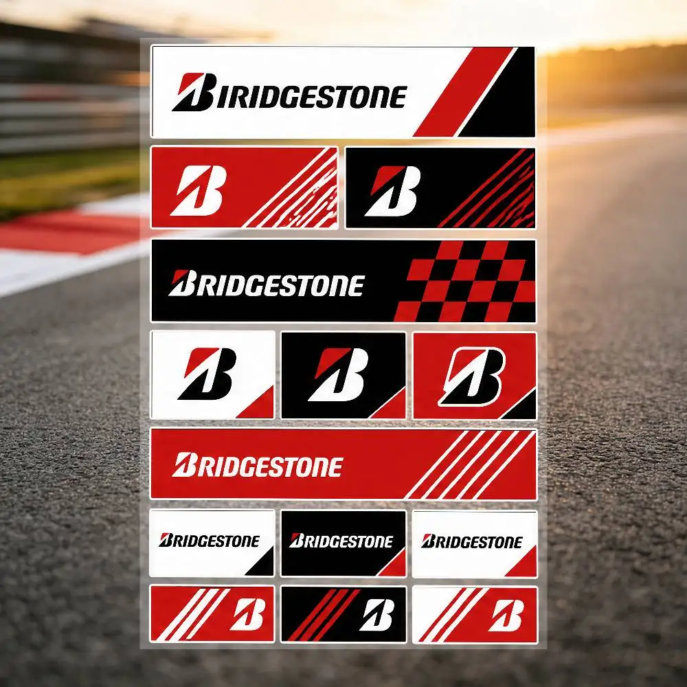 for Bridgestone Long Lasting Waterproof Reflective Sticker Scratch Conceal Fit Motorcycle Car Helmet Fridge Decals