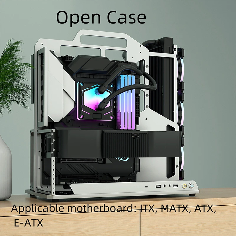 Imagem -02 - Socooler Chassi de Computador Aviação Alumínio ap Portátil Ampliado Aberto pc Rack Refrigerado a Água Multi-tipo Placa-mãe Suporte