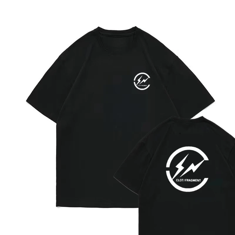 Camiseta informal de moda de verano para mujer, camiseta de manga corta con estampado de relámpago Fujiwara Hiroshi antes y después, camisetas holgadas a la moda