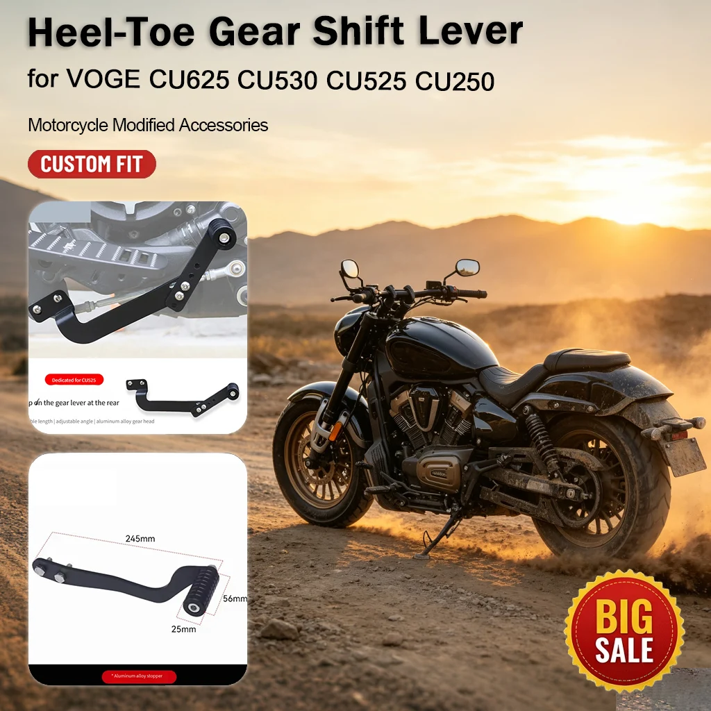 Heel‑Toe Gear Shift Lever Foot Shifter Pedal for VOGE CU625 CU530 CU525 CU250 Motorcycle Modification Accessories