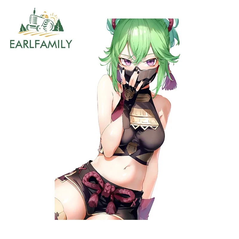 ملصق سيارة EARLFAMILY لـ Genshin Impact Kuki 0Shinobu ملصق عالي الجودة واقي من الشمس انسداد خدش ملحقات السيارة RV ATV