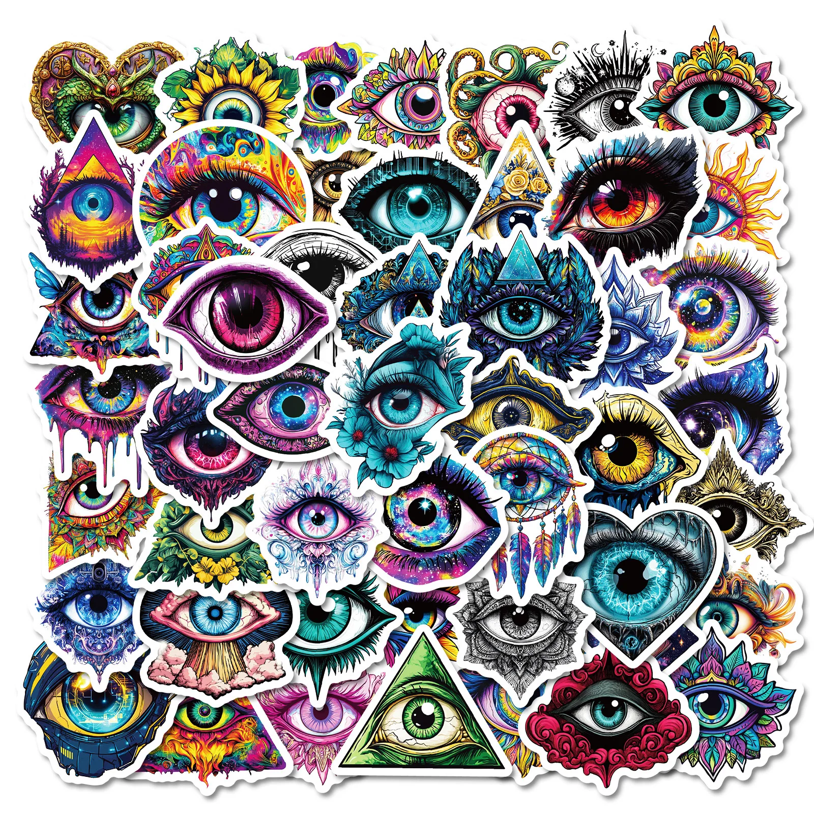 

10/50PCS Cool Eye Graffiti Stickers Color Eyeball Cartoon DIY Decals Funny Kids Toys DIY Fridge Laptop Guitar Car Bike Sticker
