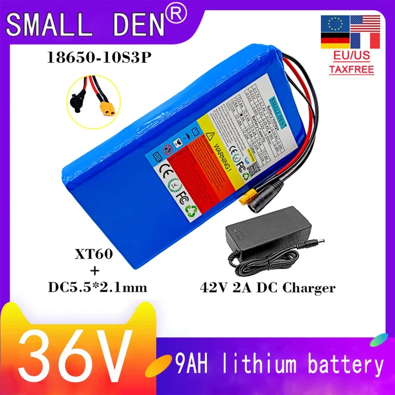 

Original 36v 9ah 500 lithium battery 10 s3p 0-w motor for electric bike scooter portable replacement battery 42v 2a charger