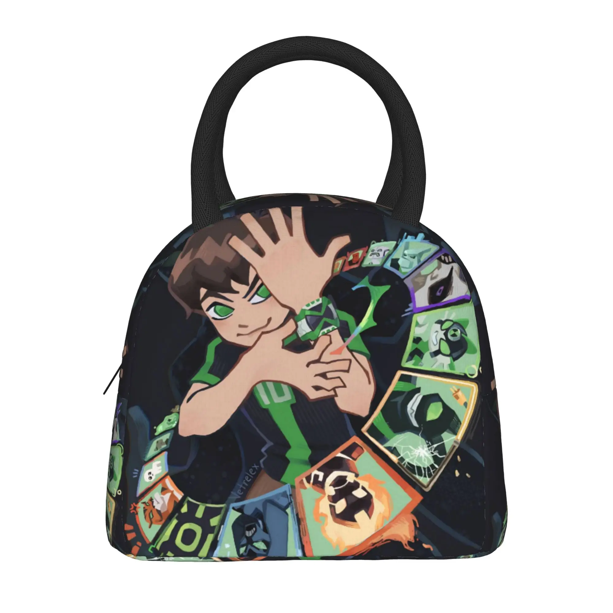 Ben 10 Cartoon Insulated Lunch Bags for Men Women  Food Container Reusable Thermal Cooler Lunch Boxes For Travel