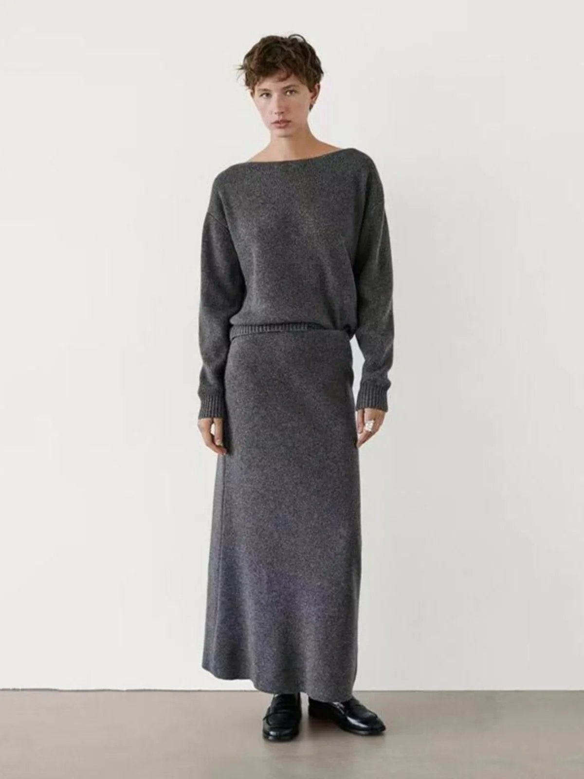 Damska dzianina MD, sweter, casualowa spódnica o prostym kroju, idealna na jesień i zimę, nowość, do pracy, długa, regulowana...