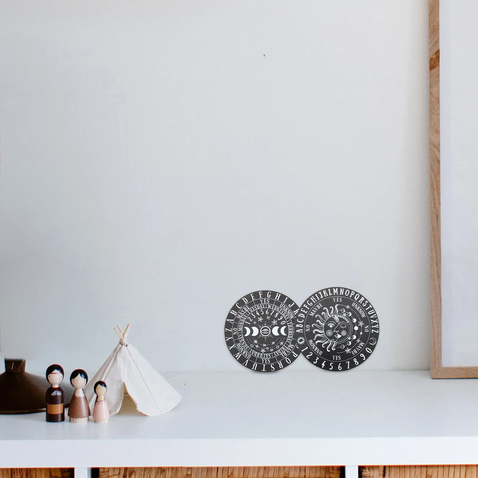 

Набор из 2 деревянных досок для гадания и медитации, декоративное изделие для дома, офиса, алтаря, украшение для использования с маятником