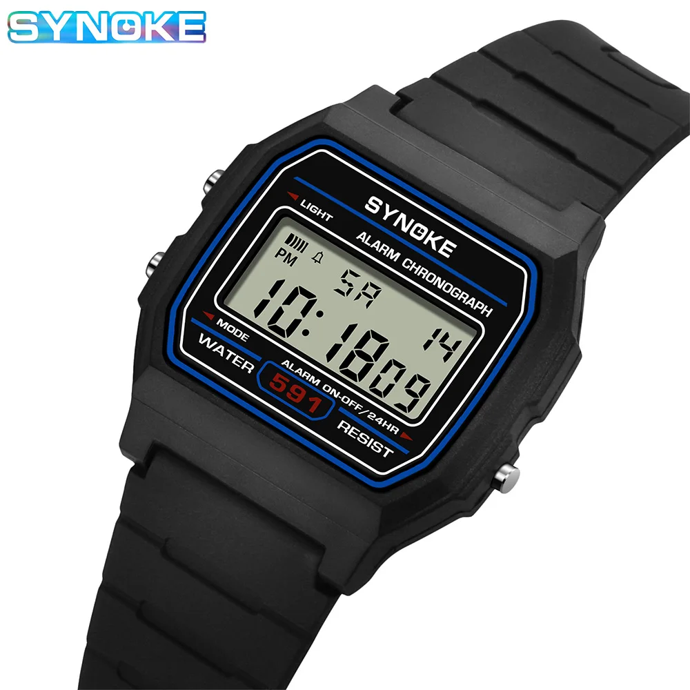 

SYNOKE студенческие цифровые часы унисекс спортивные часы многофункциональные спортивные водонепроницаемые светящиеся светодиодные классические часы для мужчин и женщин