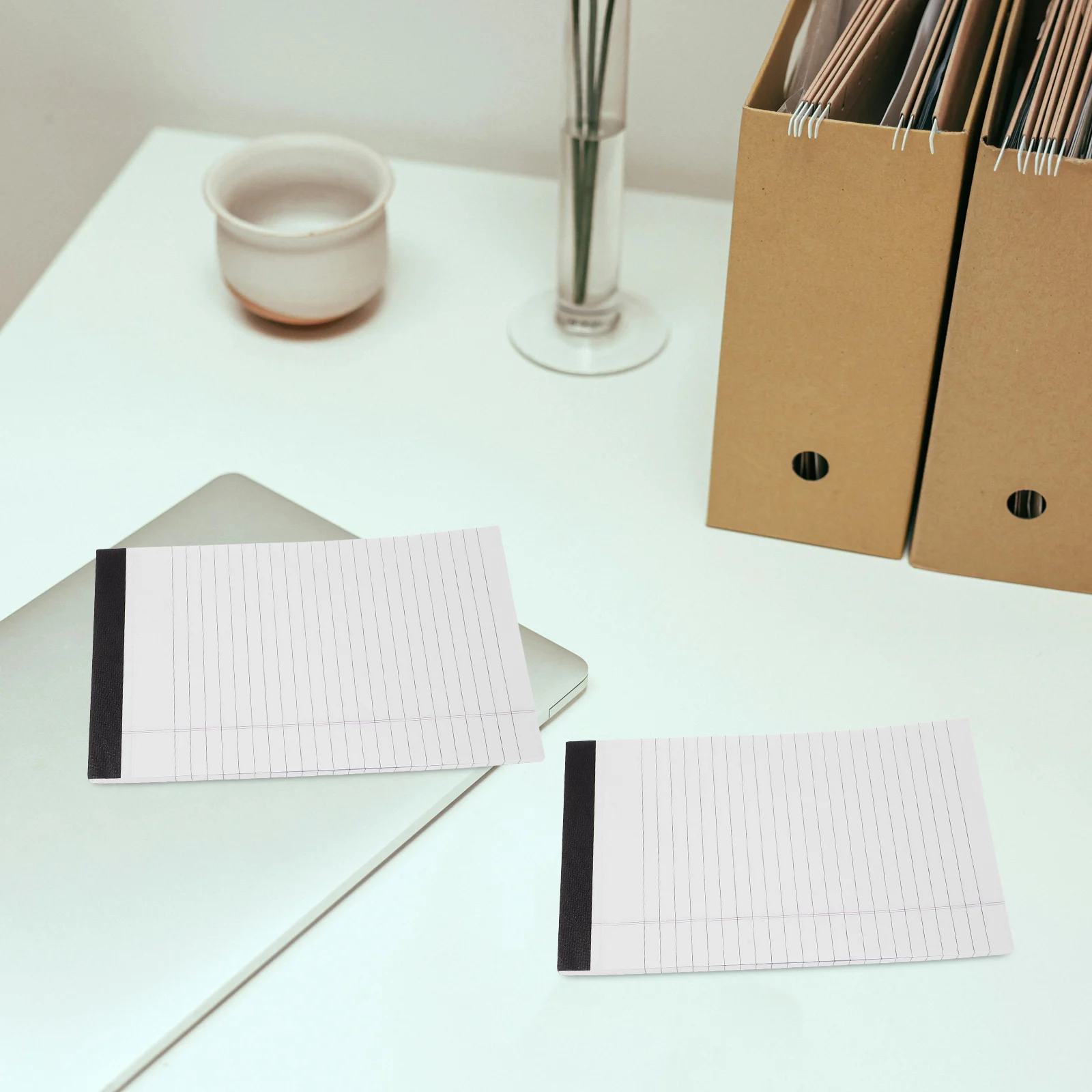 

4 Books A5 White 127x203mm Legal Notepad Lined Notebook Memo Pad for Students Teachers Practical Business Paper Wide Ruled