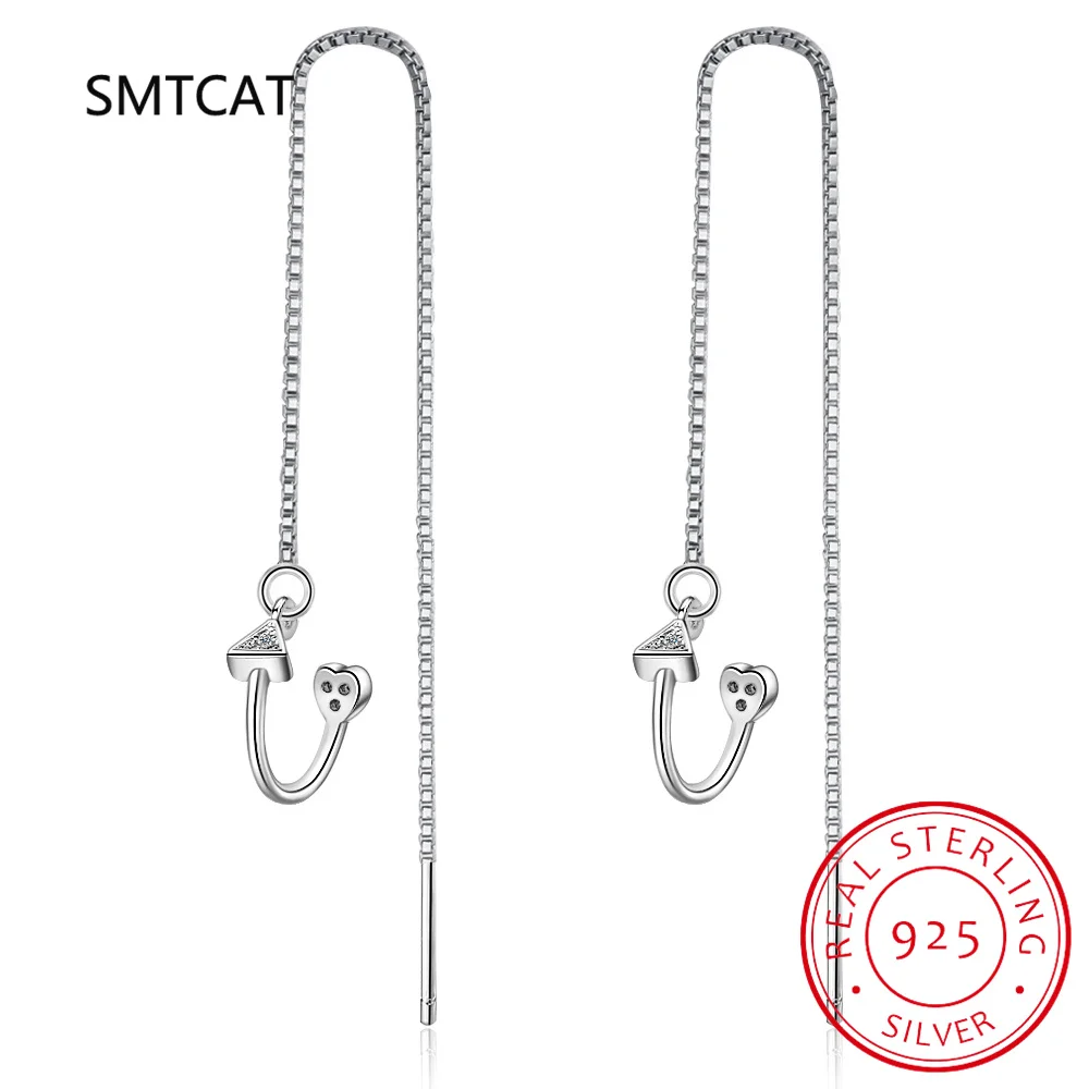 Real 925 Sterling Silver Box Chain Wave Clip On Earring Ear Cuff For Women Without Piercing Earring Jewelry DB1352