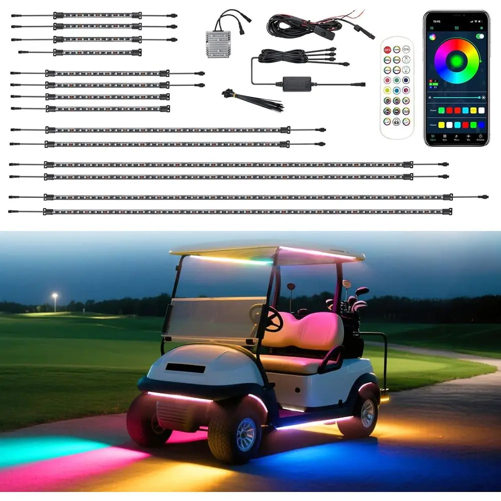 

Gol Cart LED Light Strip, LED Lights Underbody Underglow Kit, Neon Strips Lighting, Unil Compatible with EZGO Club Car , 12V - 8