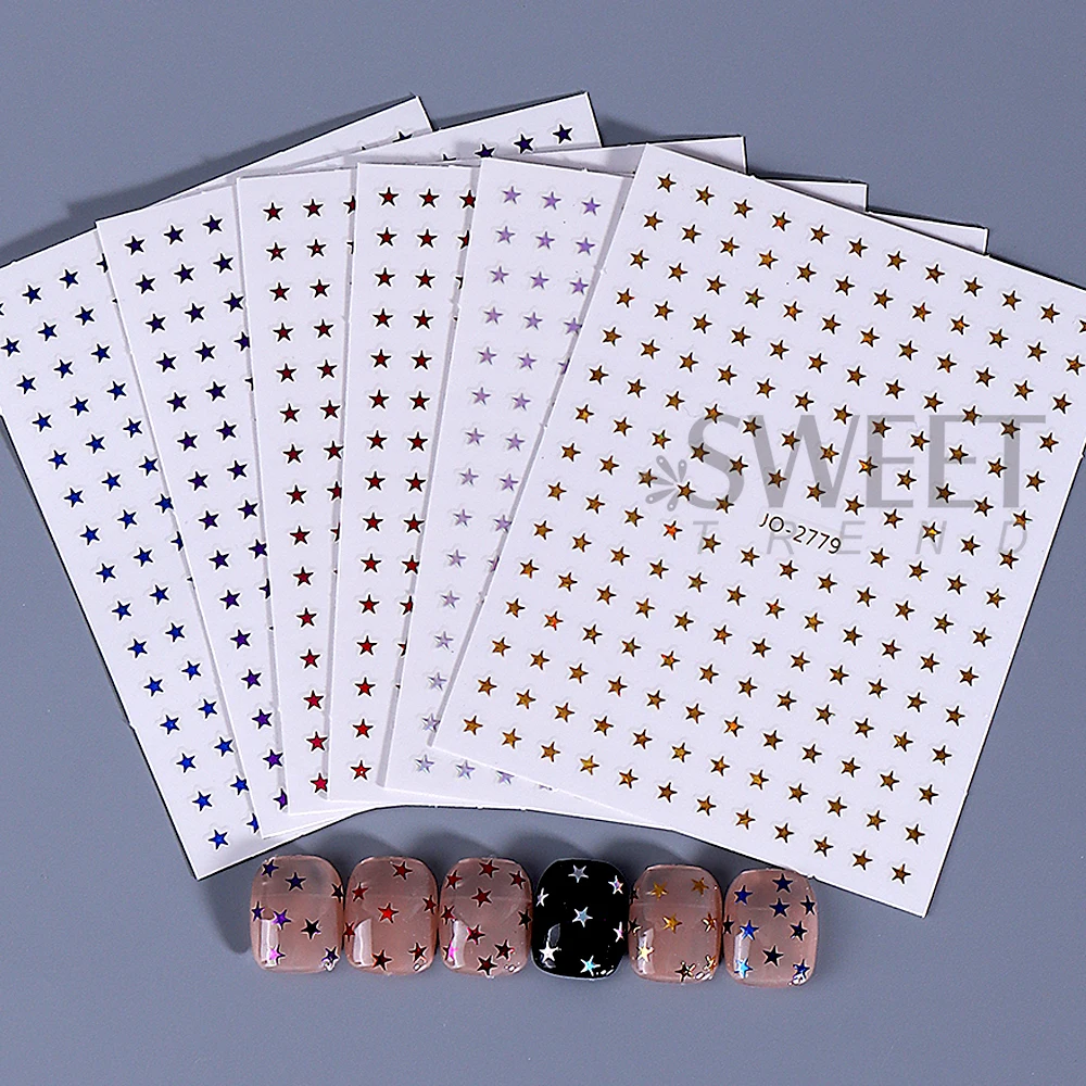 6/12 pçs bonito amor coração adesivos de unhas 3d auto-adesivo ouro prata y2k estrela decalques da arte do prego para o dia dos namorados feminino manicure